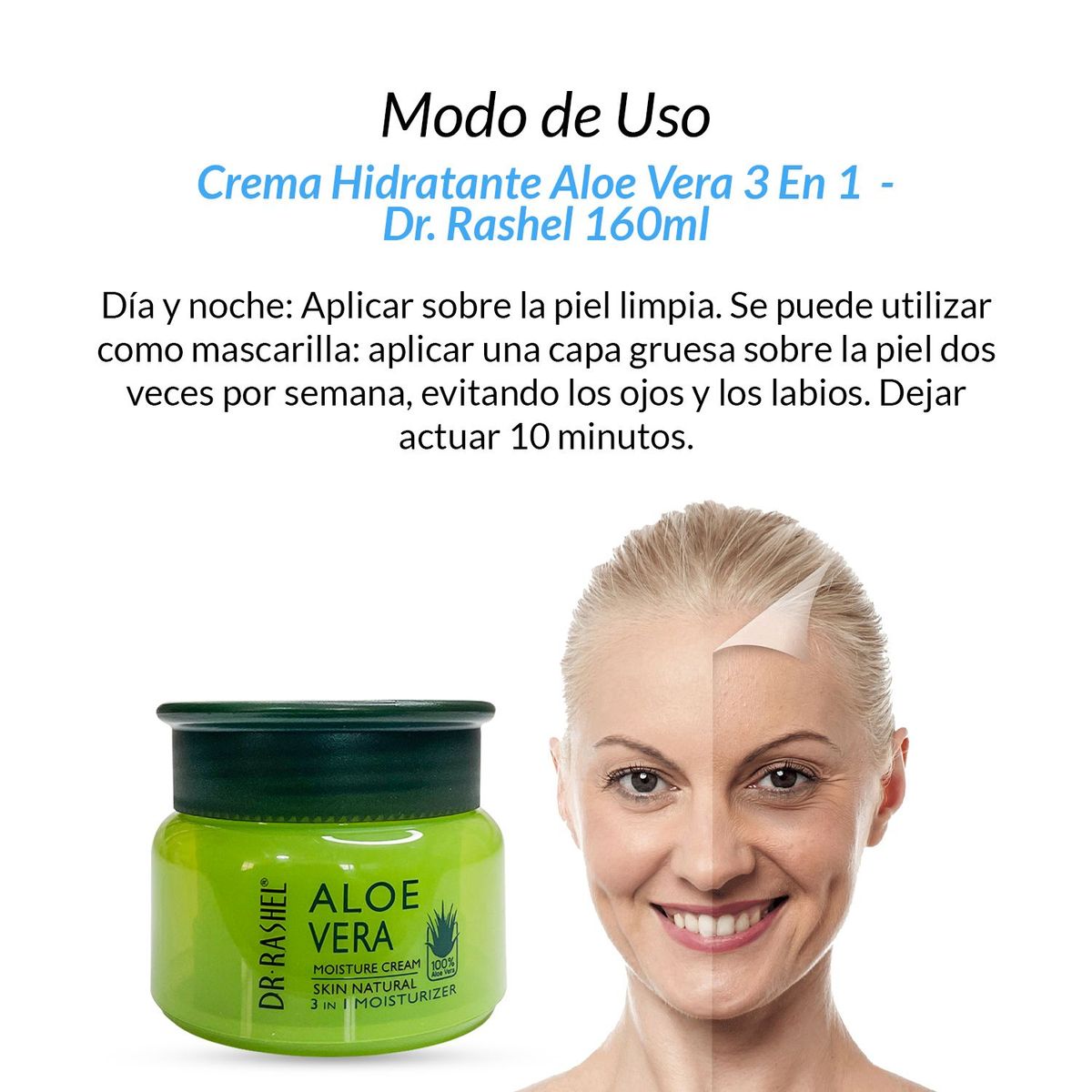 GENERICO - 3 Crema Hidratante Aloe Vera Hidratante 3 En 1 Día/Noche