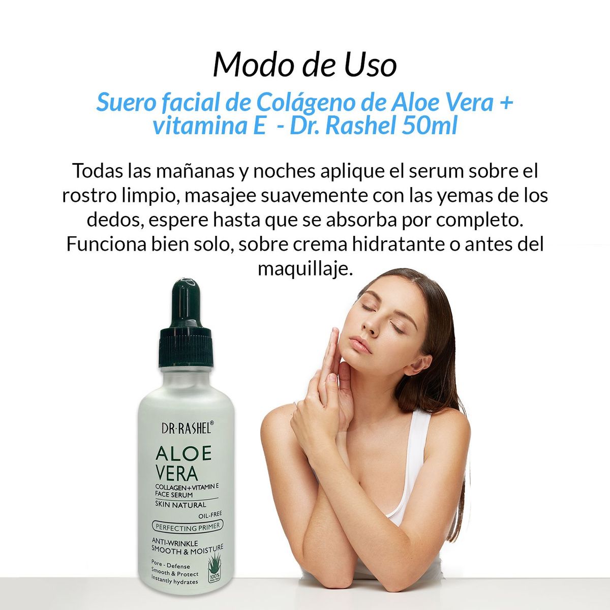 GENERICO - 2 Suero facial de colágeno de aloe vera y vitamina E 50ml