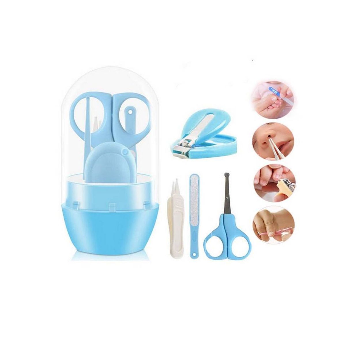 GENERICO - Kit de Cortauñas Portátil para Bebes 4 Piezas