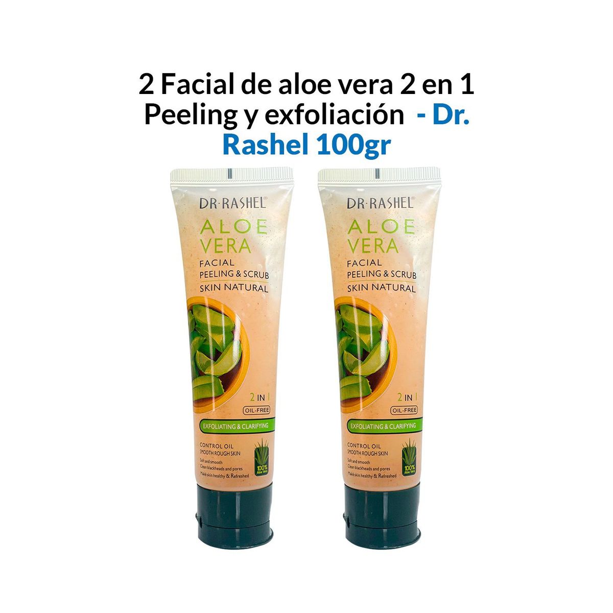 GENERICO - 2 Facial de aloe vera 2 en 1 Peeling y exfoliación 100gr