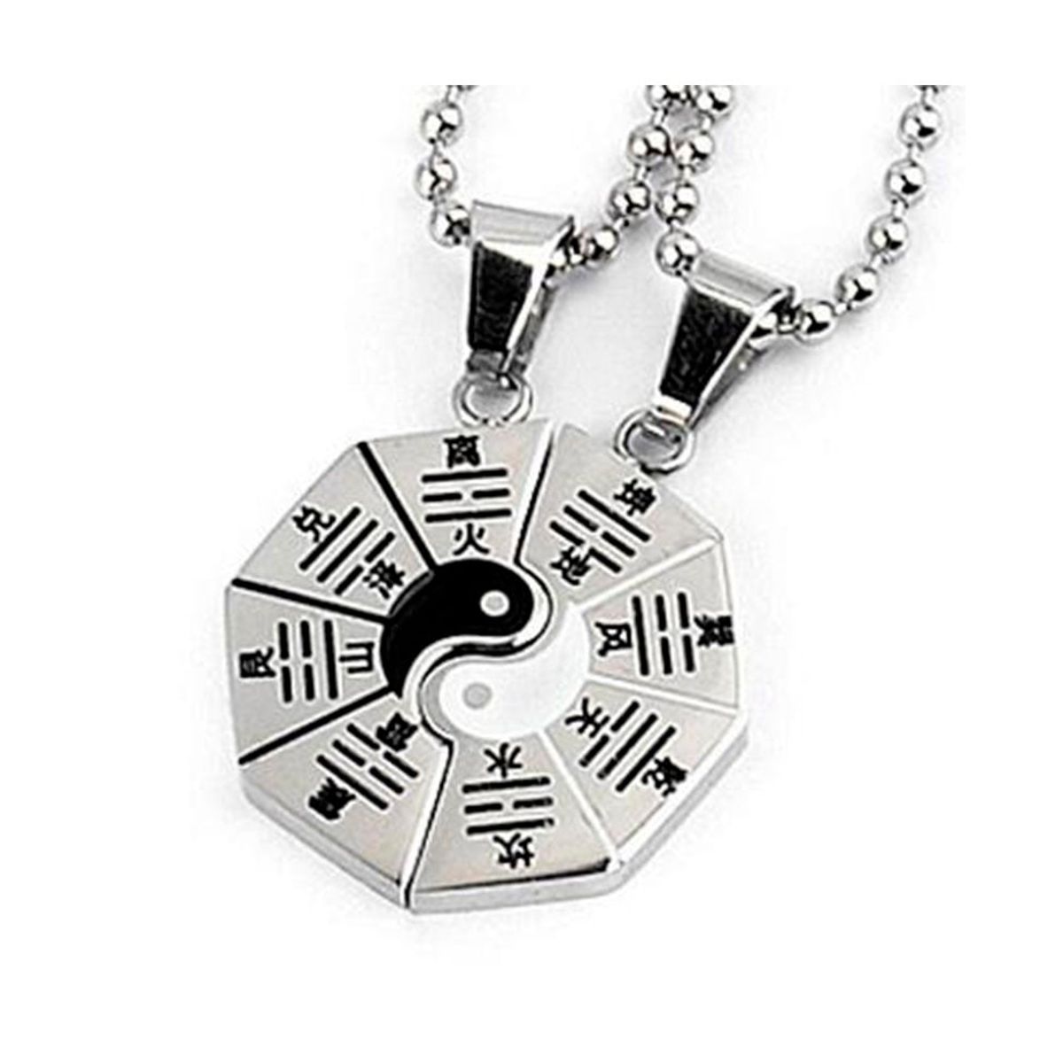GENERICO - Collares Parejas De Acero Inoxidable Unisex Tai Chi-Yin Yang