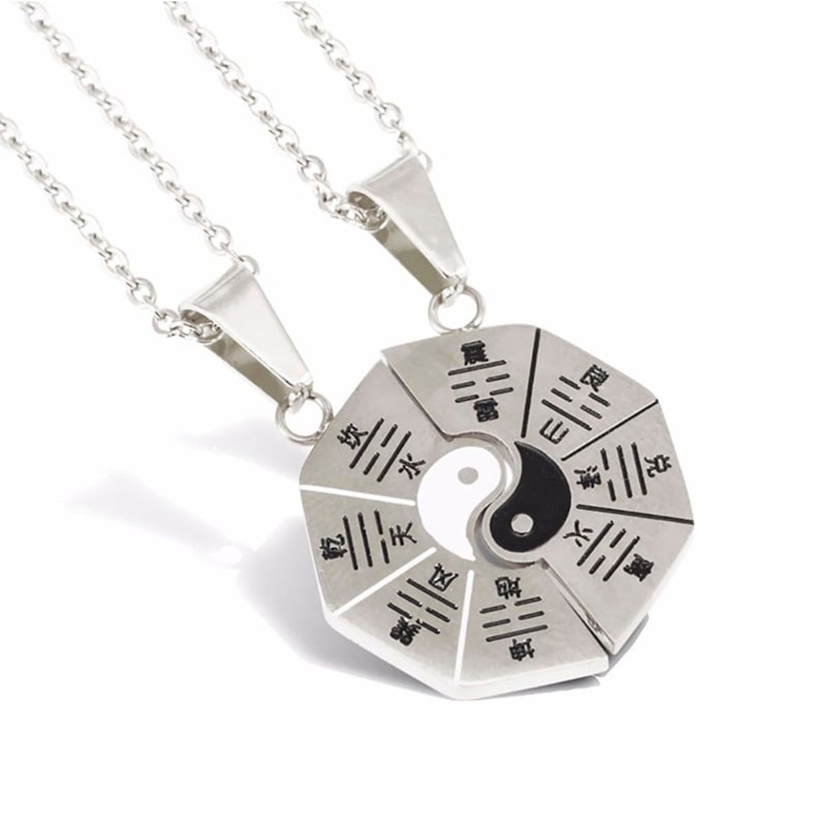 GENERICO - Collares Parejas De Acero Inoxidable Unisex Tai Chi-Yin Yang