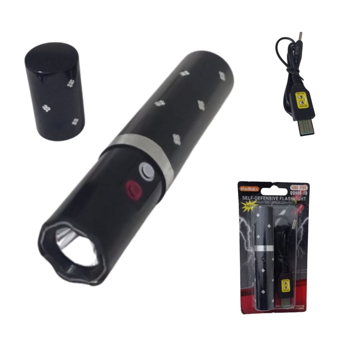 GENERICO - Mini Linterna Táctica de Aluminio Potente Recargable de modelo 1202