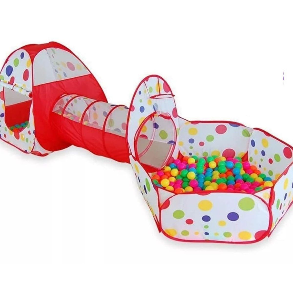 EVERBEST - Carpa de Niño de Campo 3 en 1 Rojo 253 x 79 x 88 cm