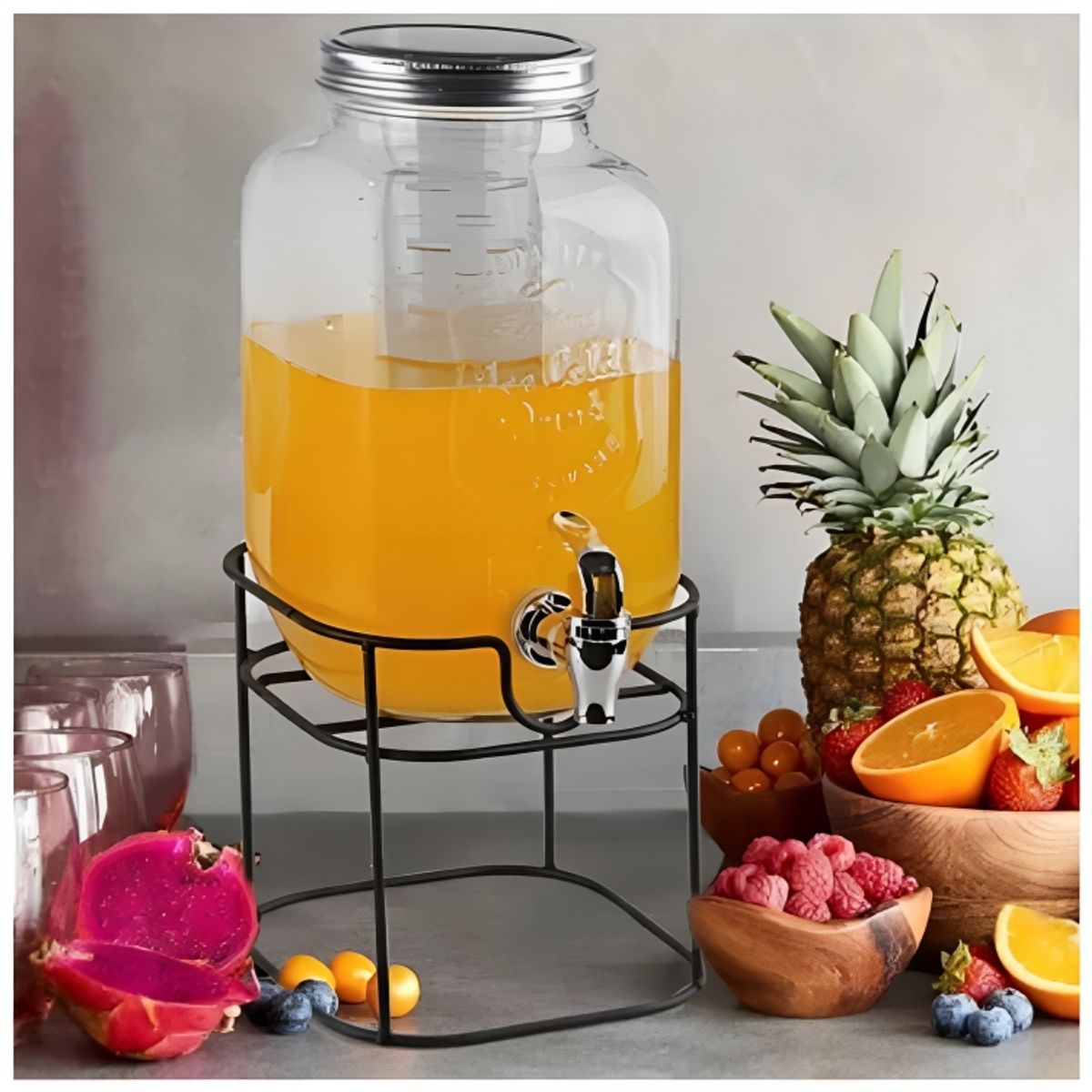 GENERICO - Dispensador Vintage De Agua En Vidrio 8 Litros Con Base