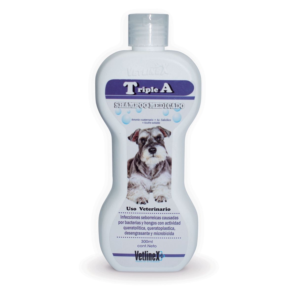 VETLINEX - SHAMPOO MEDICADO PARA PERROS VETLINEX TRIPLE A 300 ML