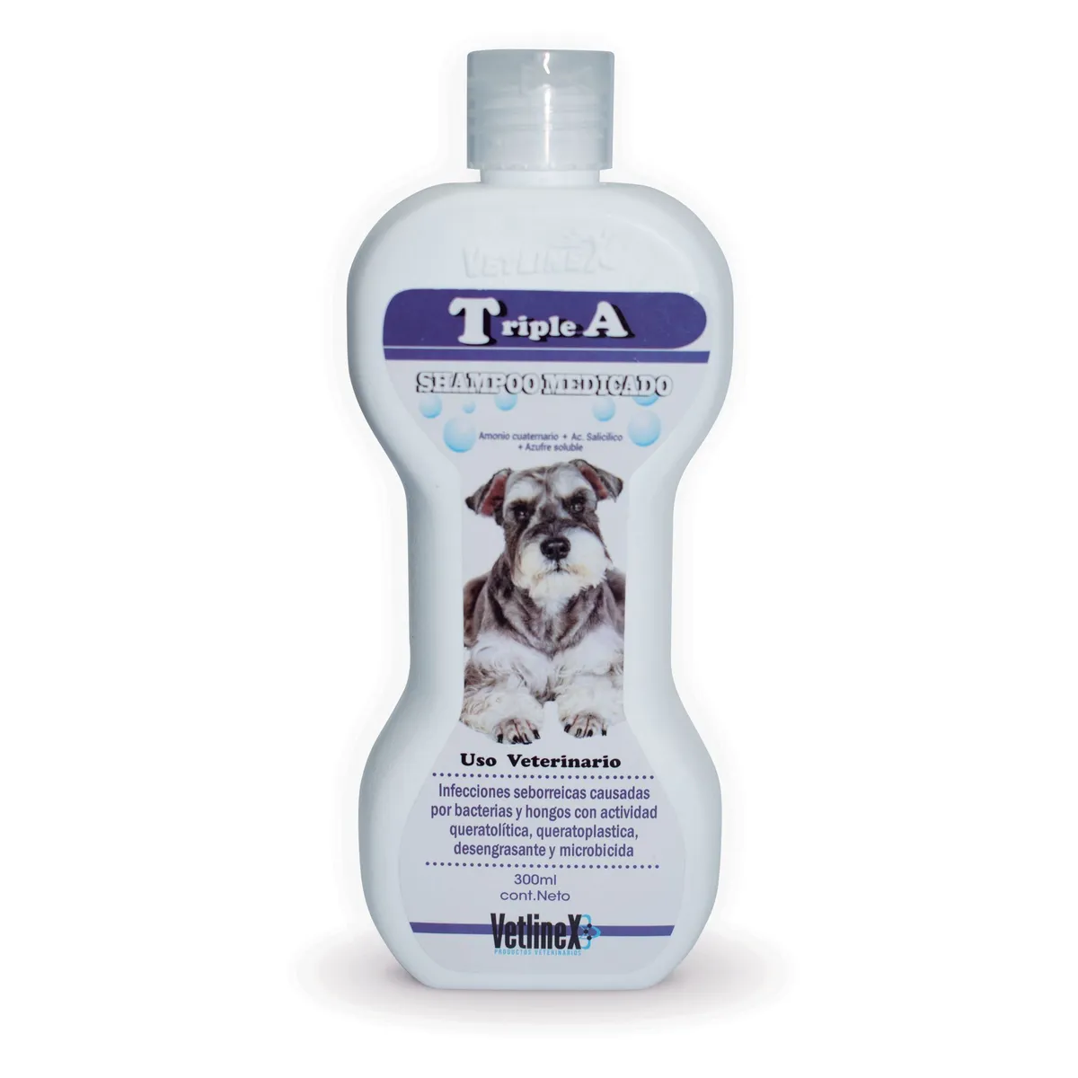 VETLINEX - SHAMPOO MEDICADO PARA PERROS VETLINEX TRIPLE A 300 ML