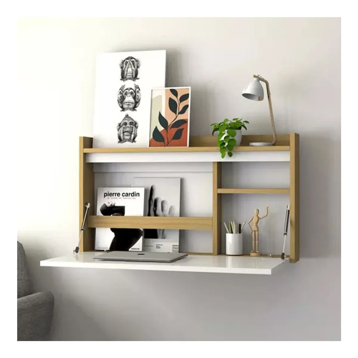 VENTITAS HOME - Escritorio para Pared Vixen Ventitas Home Miel y Blanco