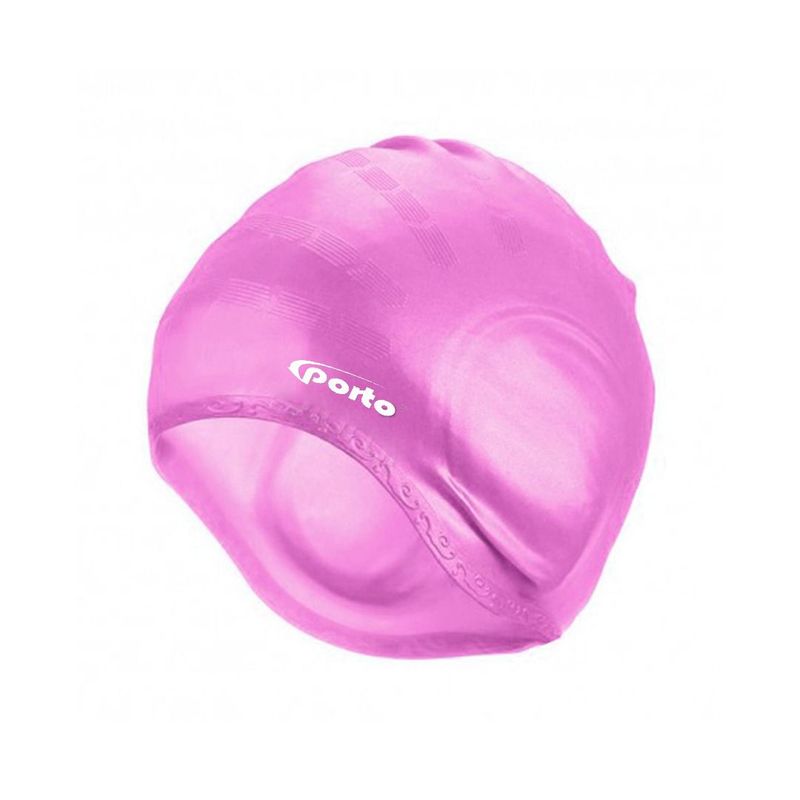 PORTO - Gorro de Natacion Silicona con Orejera Porto Rosado