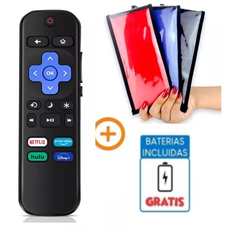 GENERICO - Control Remoto Roku Tv Integrado Tcl Onn Jvc Onn  Funda