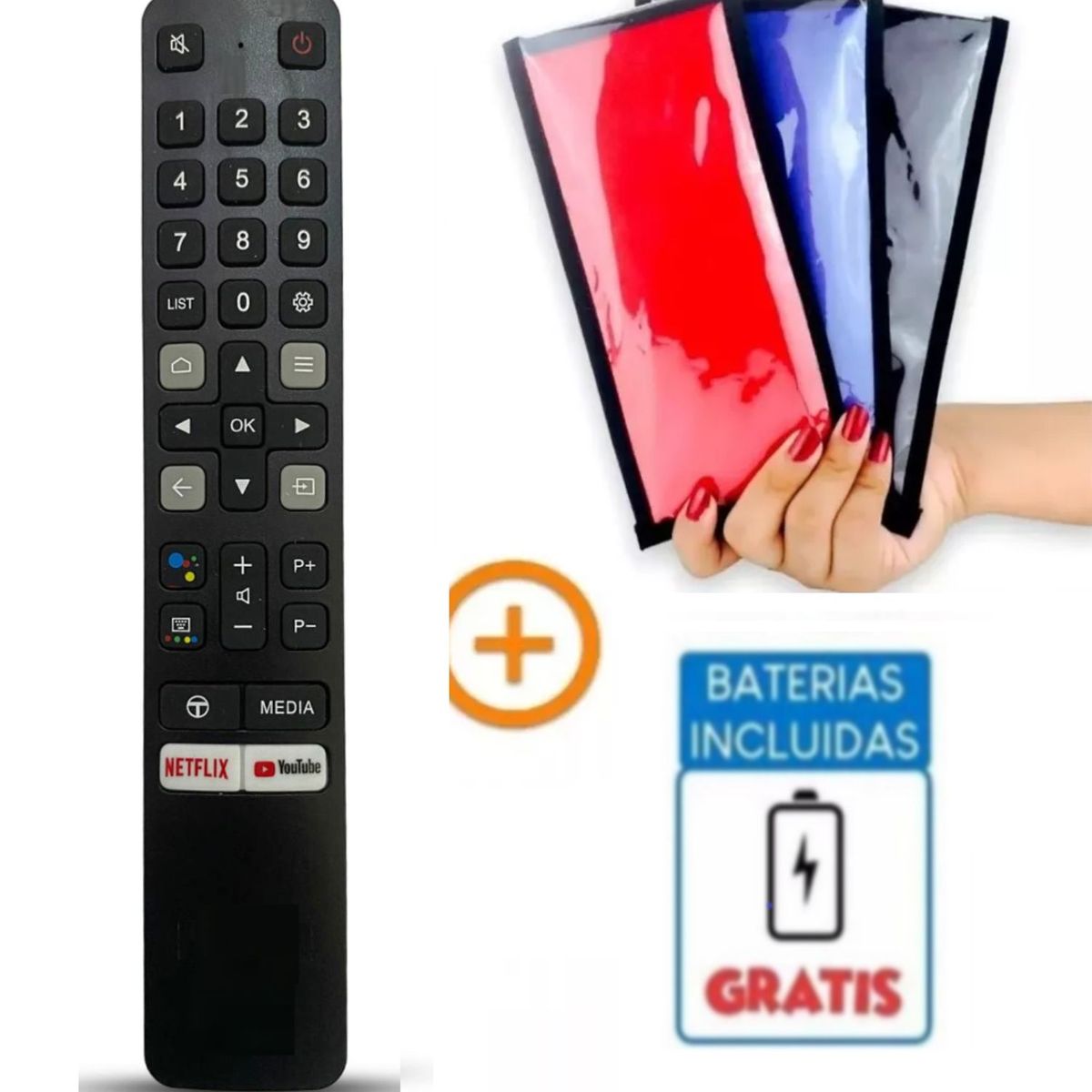 UNIVERSAL - Control Remoto Tcl Generico Smart Modelo RC901V Pilas