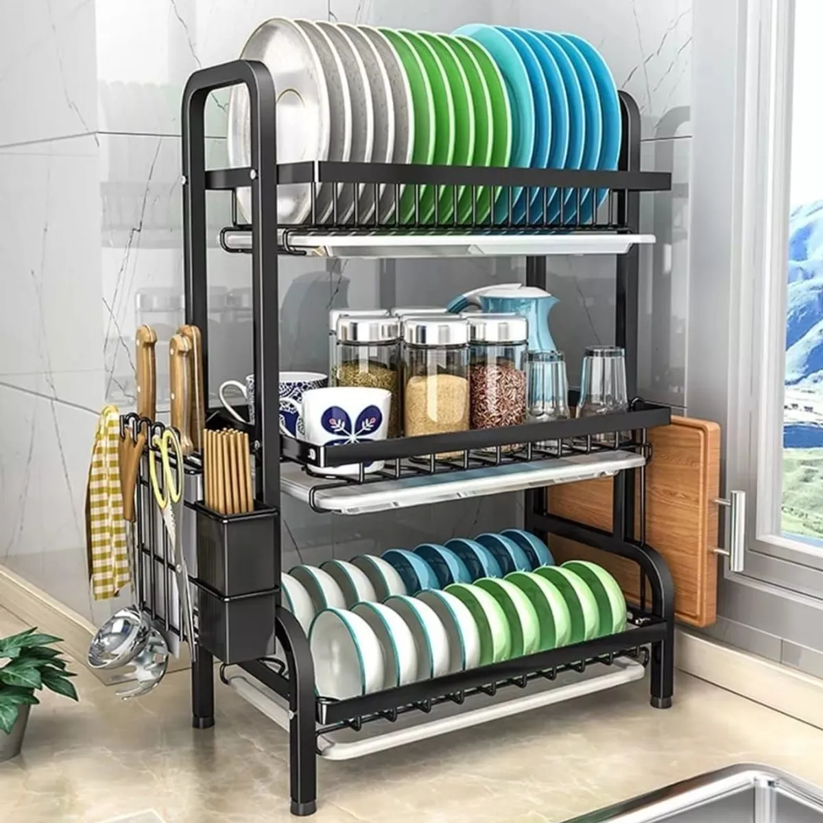 GENERICO - ESCURRIDOR DE PLATOS DE 3 NIVELES