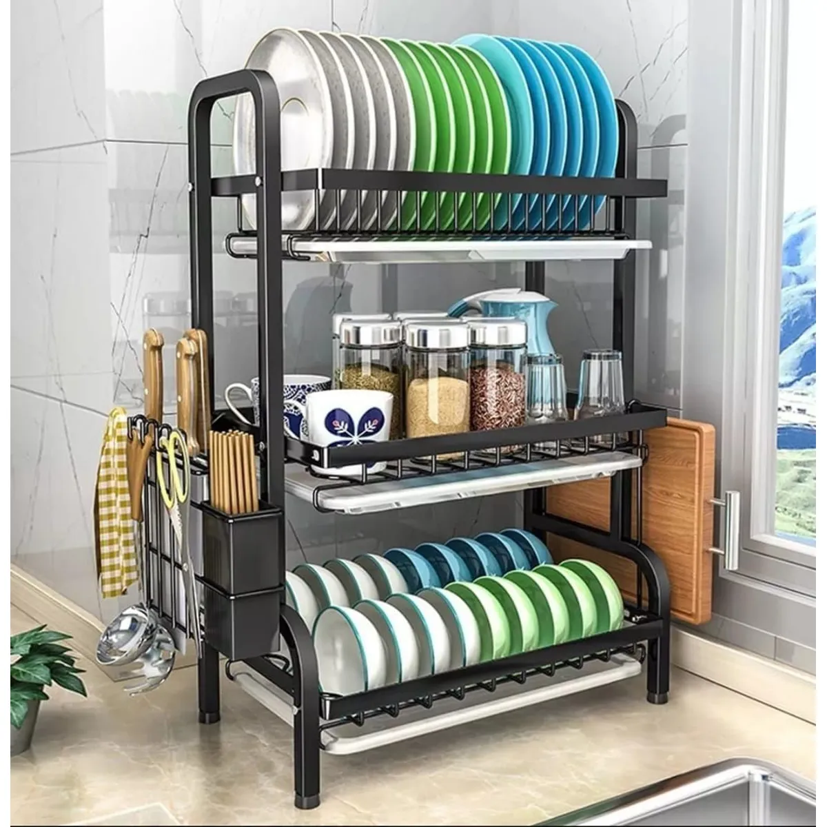 GENERICO - ESCURRIDOR DE PLATOS DE 3 NIVELES