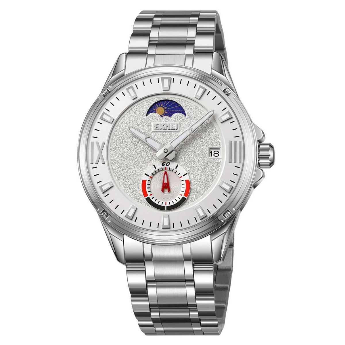 SKMEI - Reloj SKMEI Seconds 9326 Analogico Crono Fechador Fase Lunar - Blanco