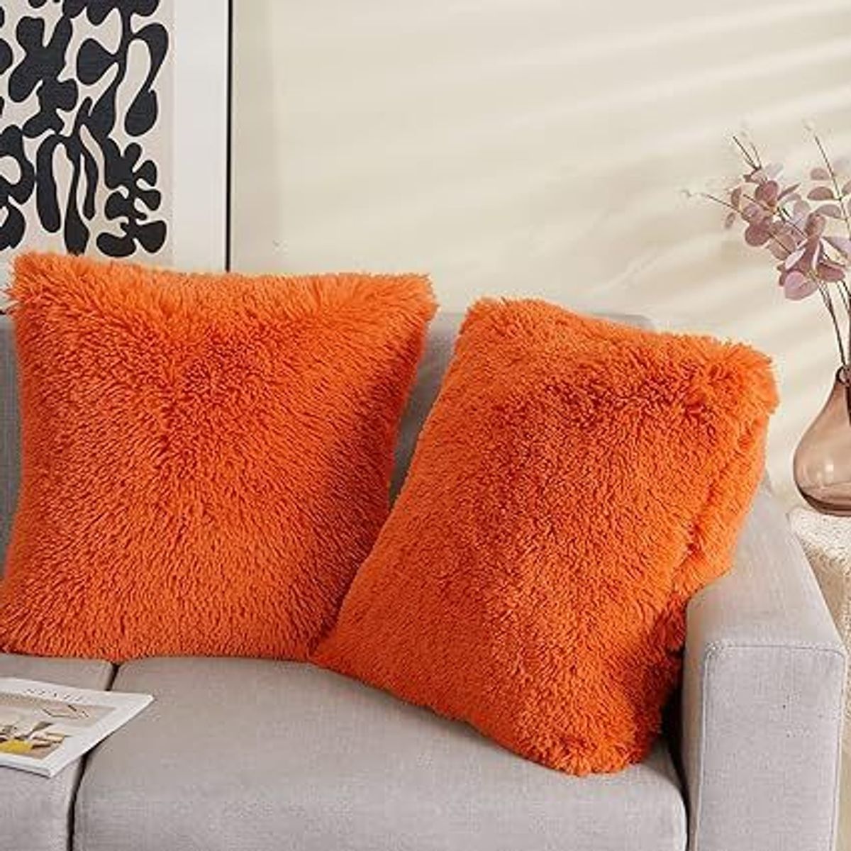 GENERICO - COJIN CUADRADO  PELO CORTO 35X35 LADRILLO