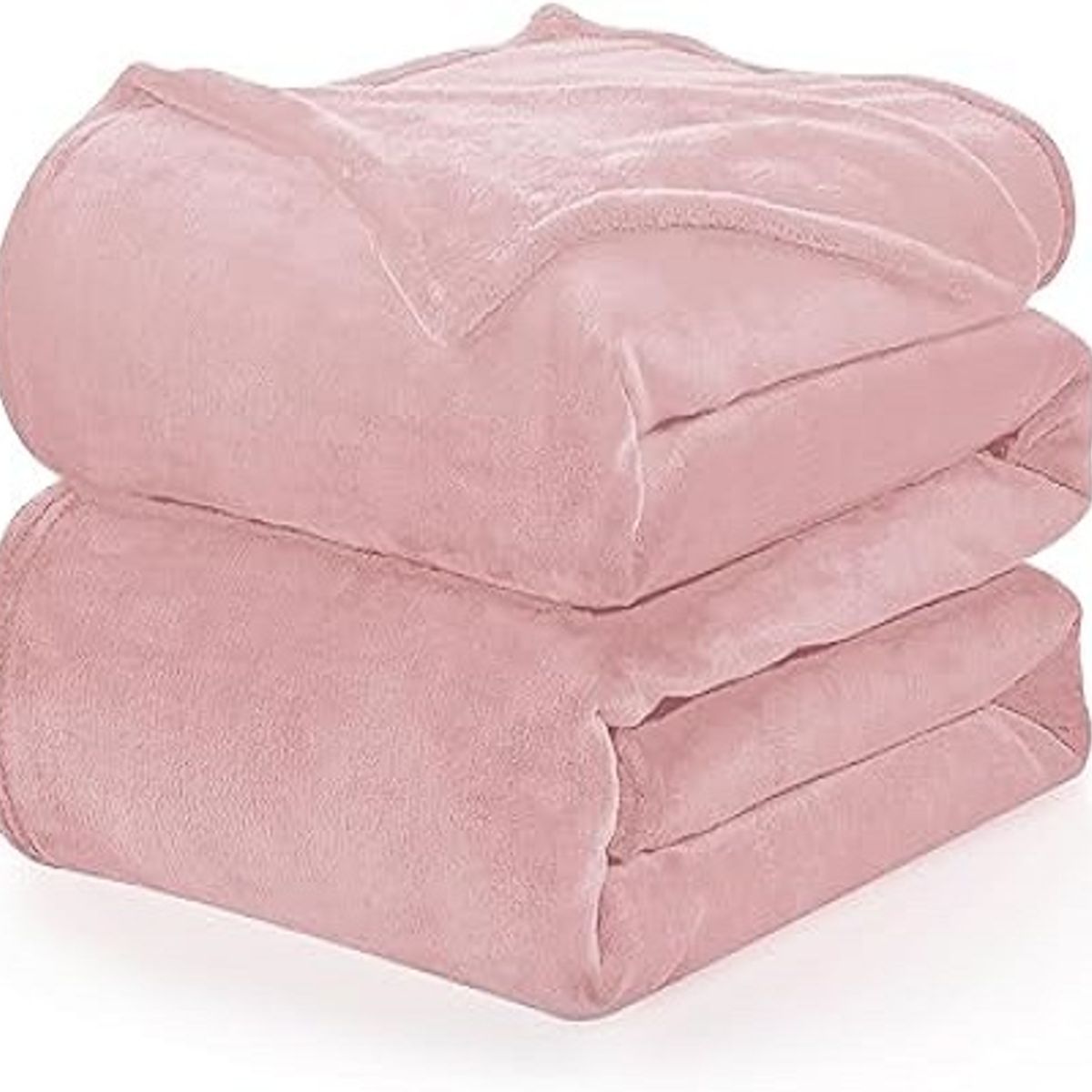 GENERICO - cubrecama PLAZA Y MEDIA de peluche pelo corto ROSADO BEBE