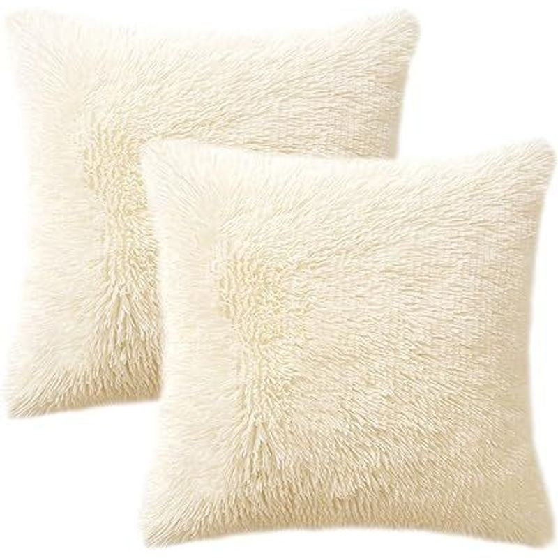 GENERICO - COJIN CUADRADO PELO LARGO 35X35 PERLA