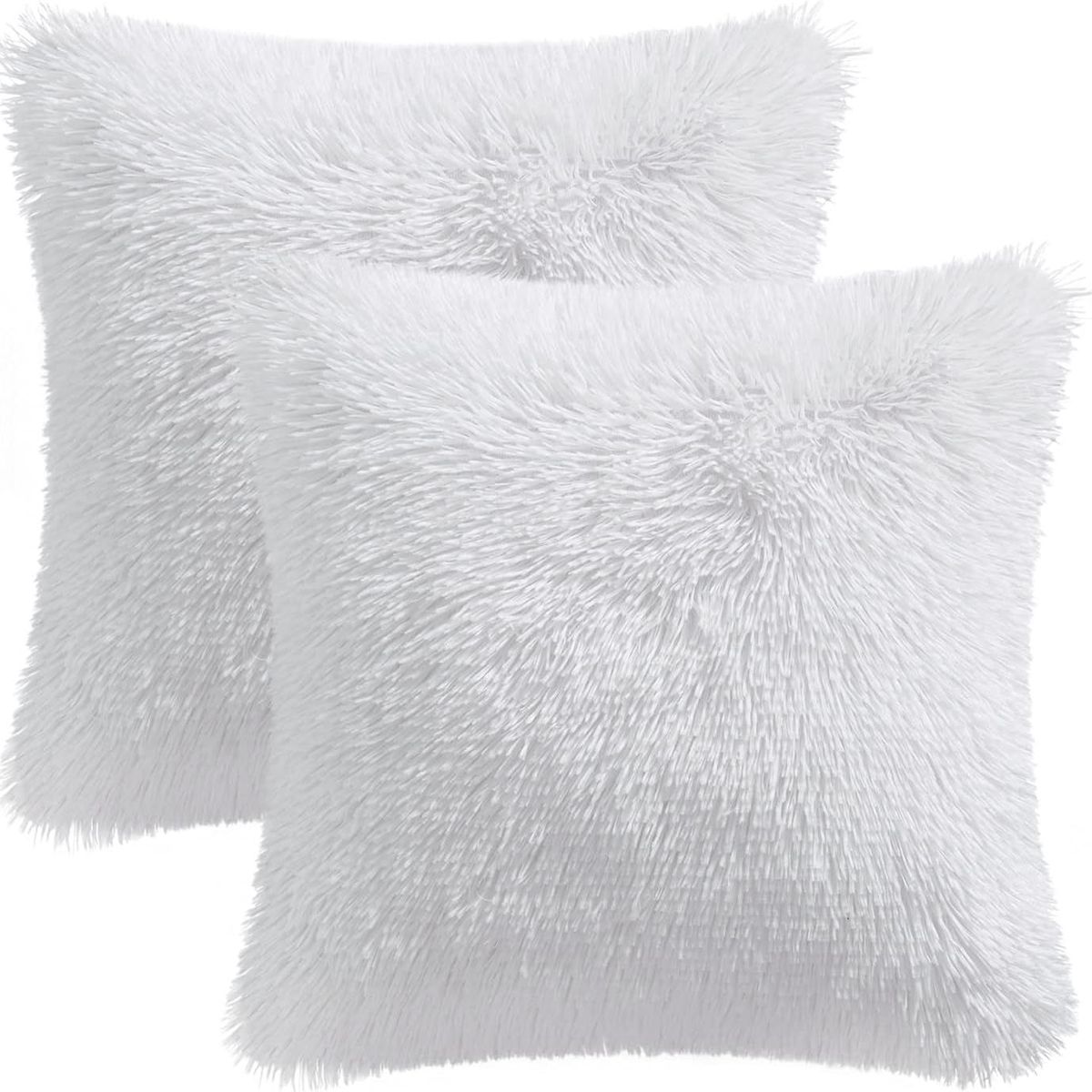 GENERICO - COJIN CUADRADO PELO LARGO 35X35 BLANCO