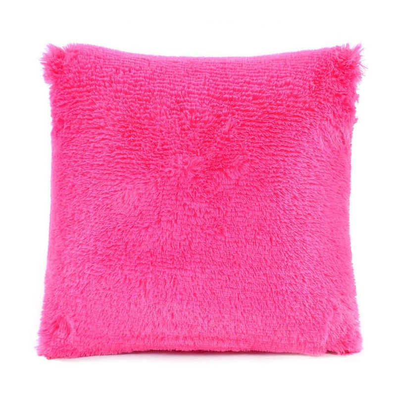 GENERICO - COJIN CUADRADO PELO LARGO 35X35 FUCSIA