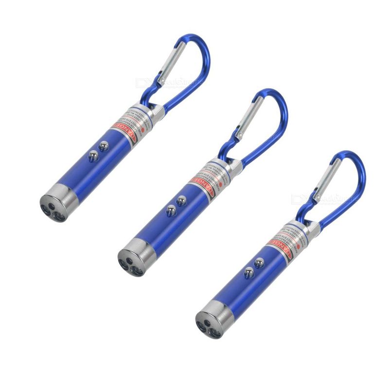 GENERICO - Llavero Linterna 3 En 1 (PACK X3 UND) - AZUL MARINO