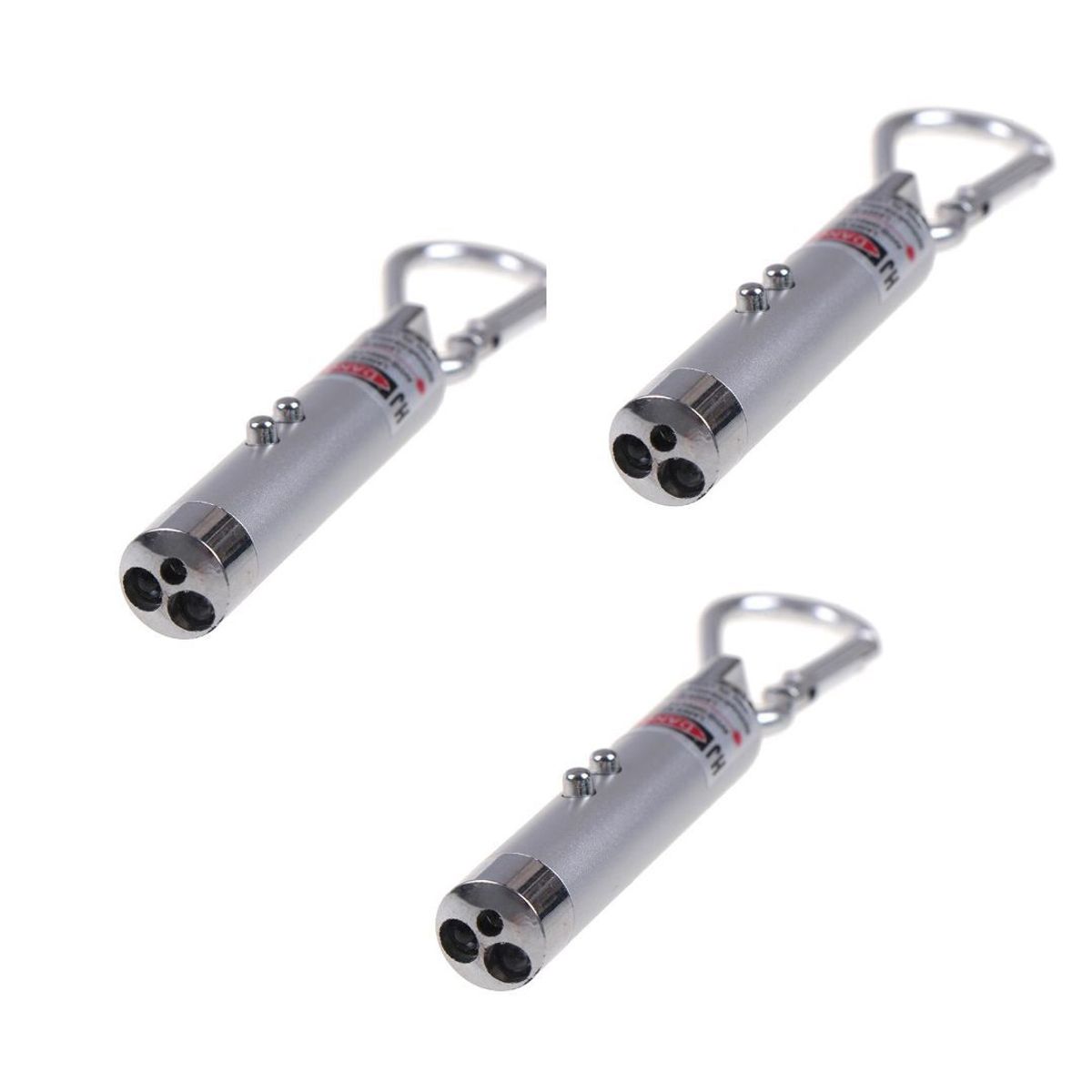 GENERICO - Llavero Linterna 3 En 1 (PACK X3 UND) - PLATEADO