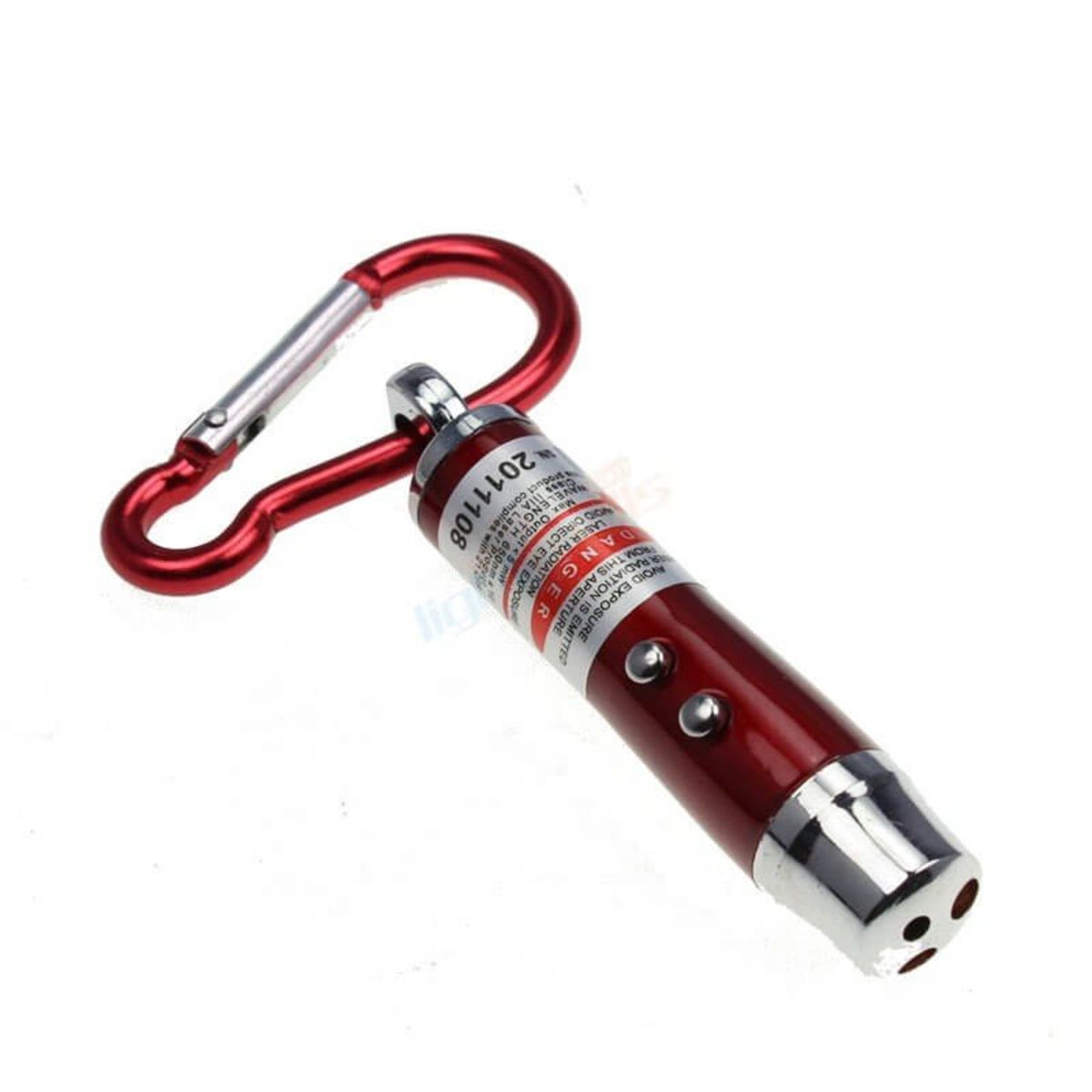 GENERICO - Llavero Linterna 3 En 1 (PACK X3 UND) - ROJO