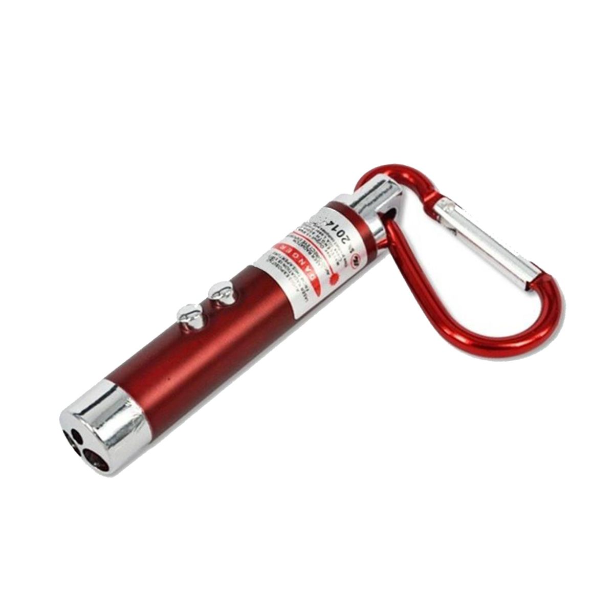 GENERICO - Llavero Linterna 3 En 1 (PACK X3 UND) - ROJO