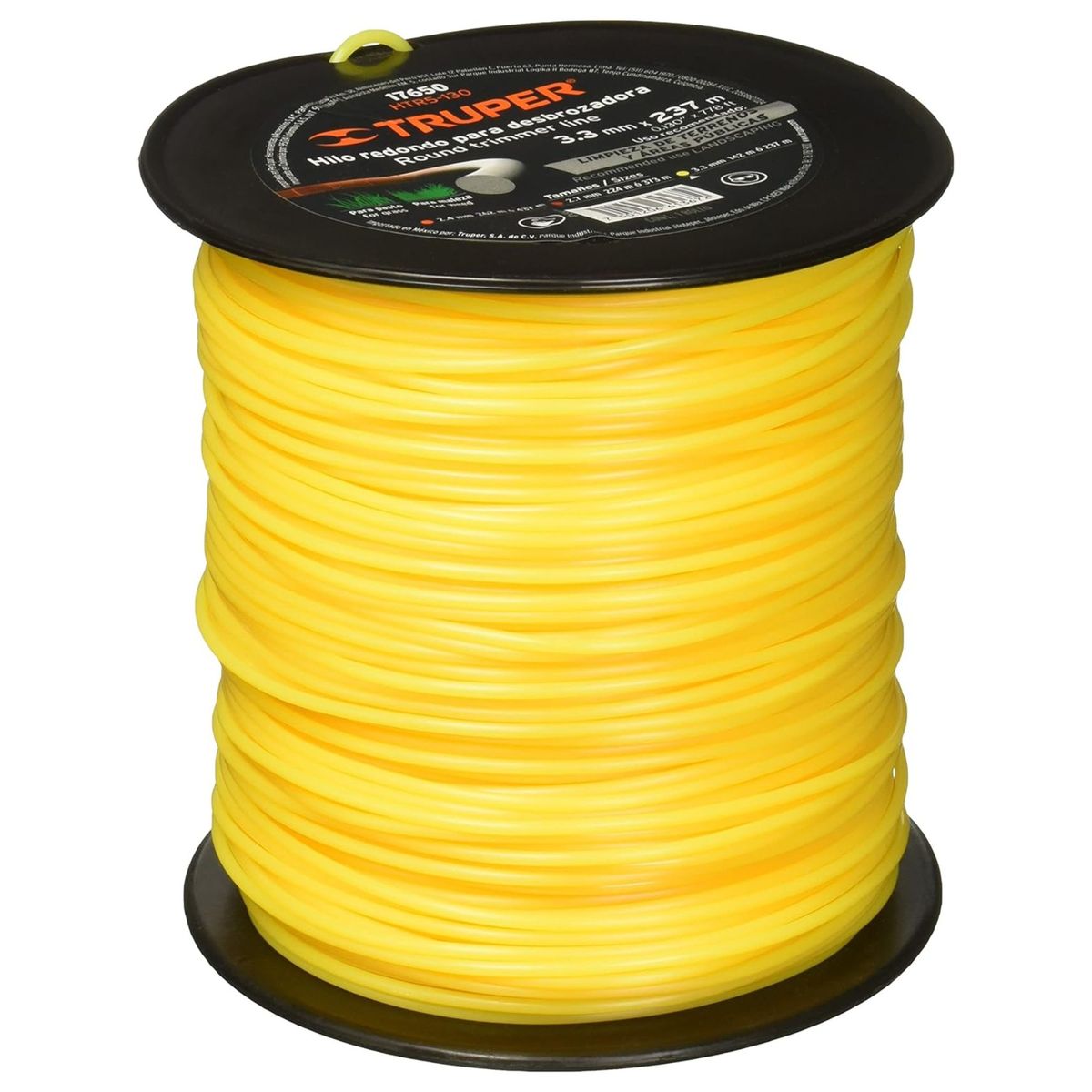 TRUPER - Hilo para desmalezadora desbrozadora podadora 3.3 mm x 237 m, Truper