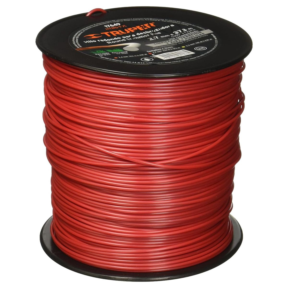 TRUPER - Hilo para desmalezadora desbrozadora podadora 2.7 mm x 373 m, Truper