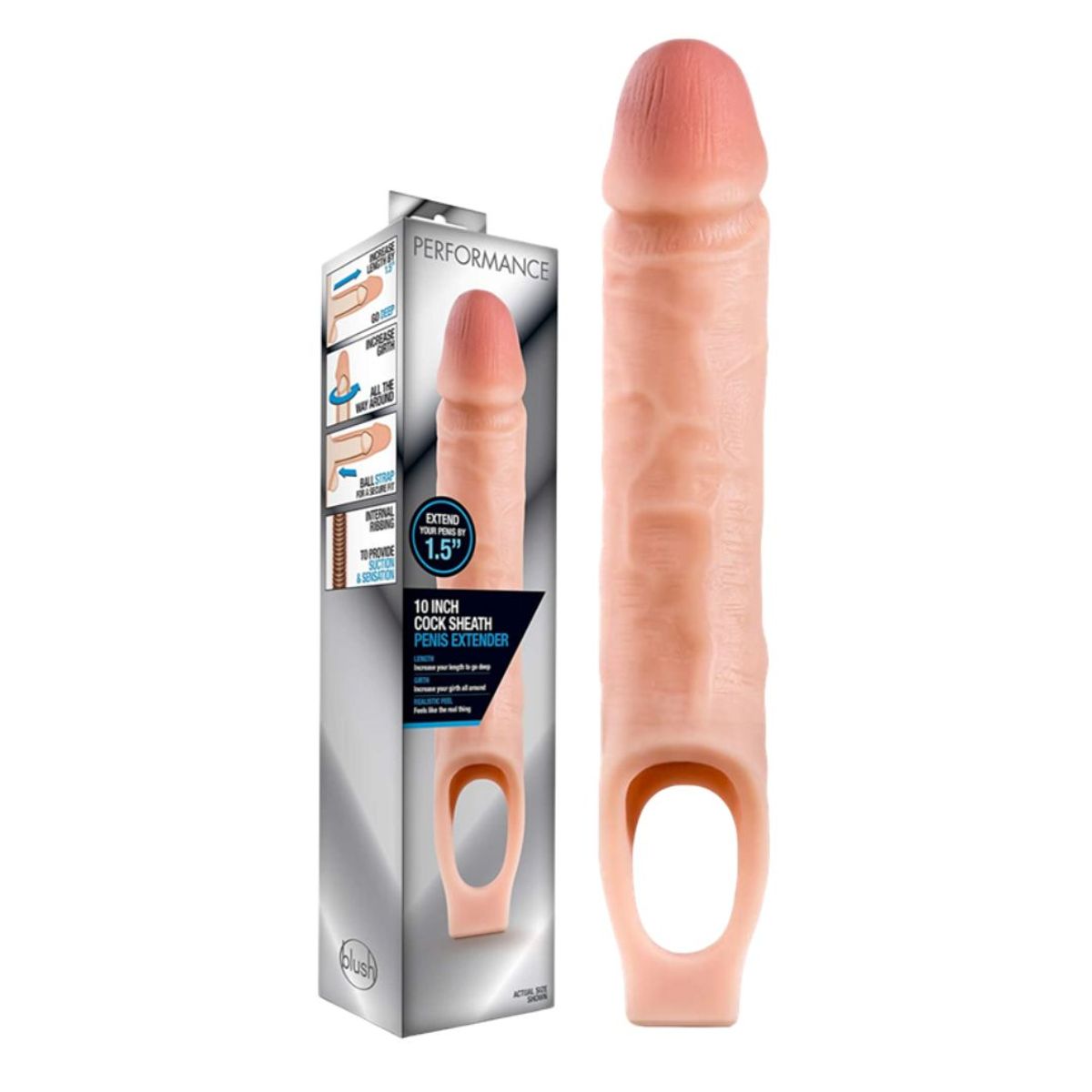 GENERICO - FUNDA PENEANA PERFORMANCE PENIS EXTENDER 10 CON CORREA DE TESTI..