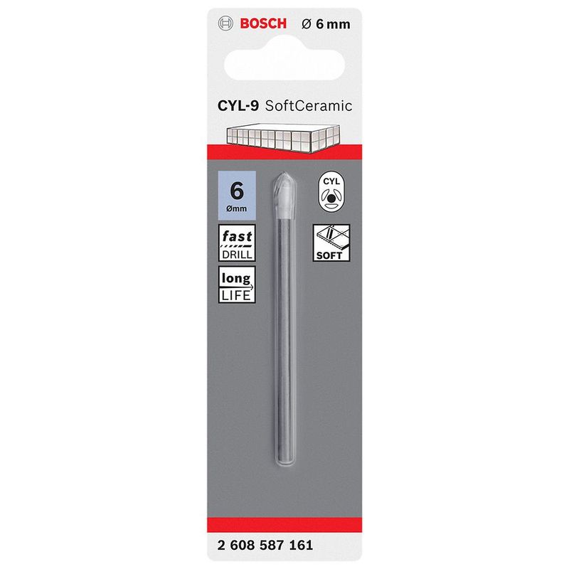BOSCH - Broca para vidrio Expert for Ceramic CYL-9 6mm
