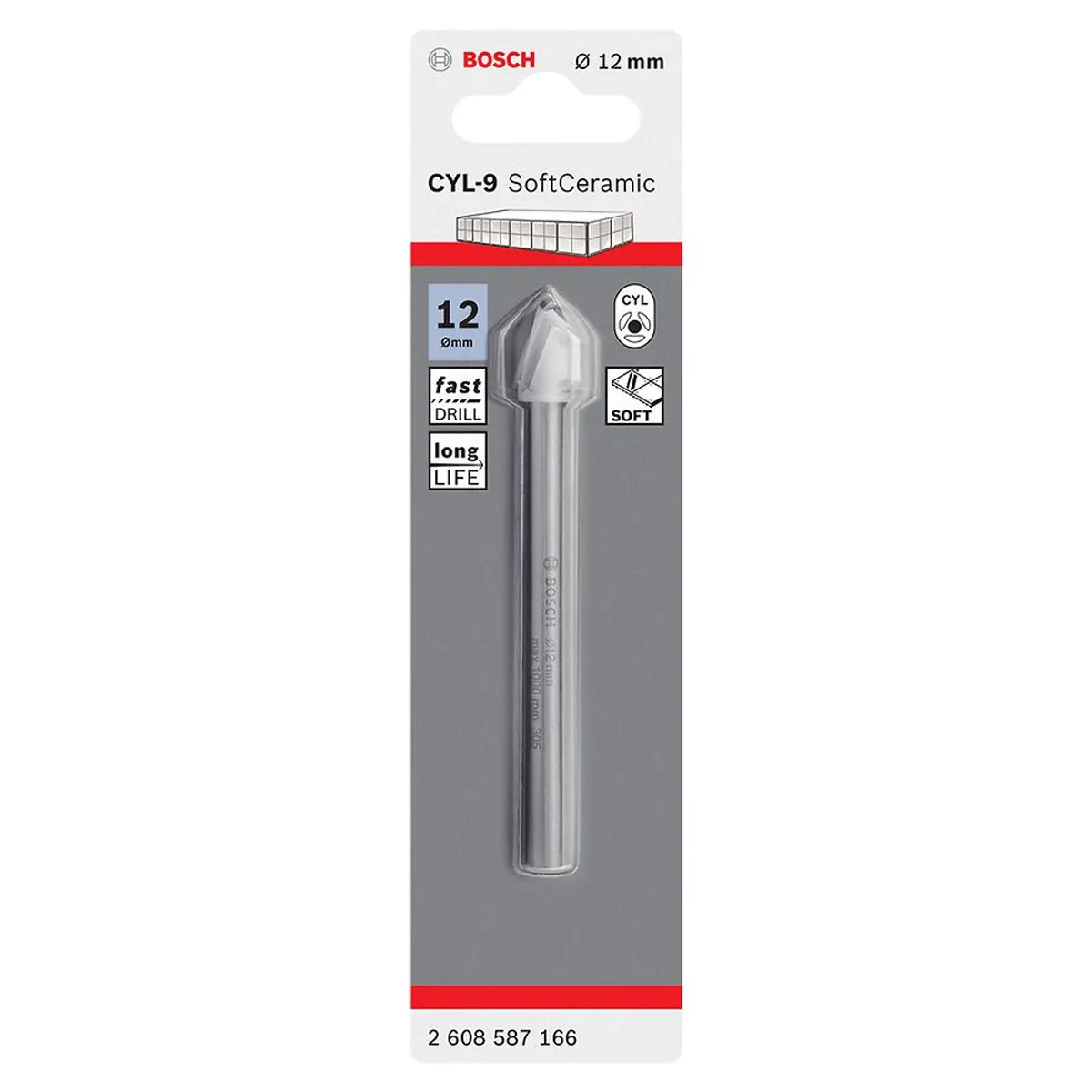 BOSCH - Broca para vidrio Expert for Ceramic CYL-9 12mm