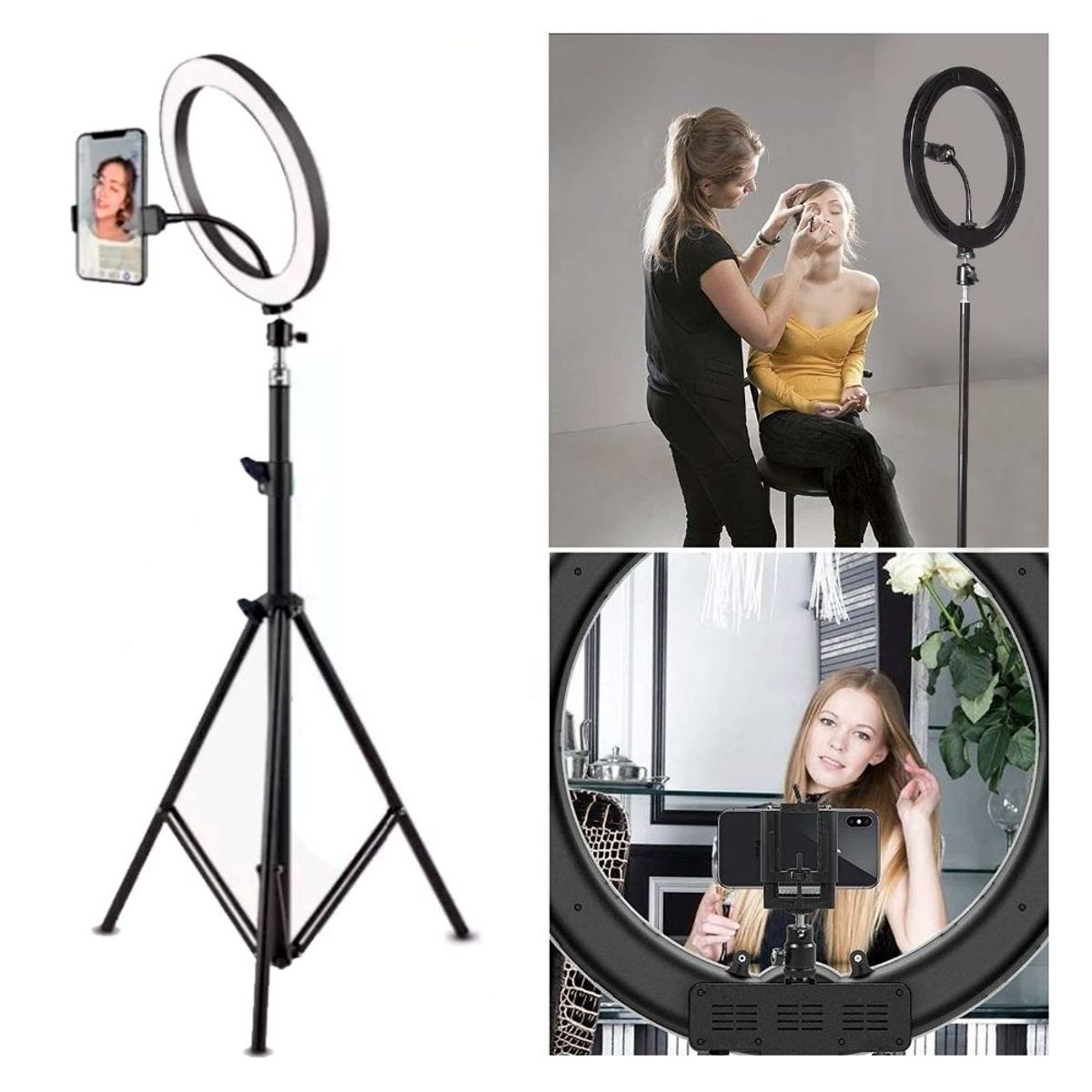 GENERICO - Aro Luz Led 45 CM iluminacion Fotografía y Video + Trípode + Control