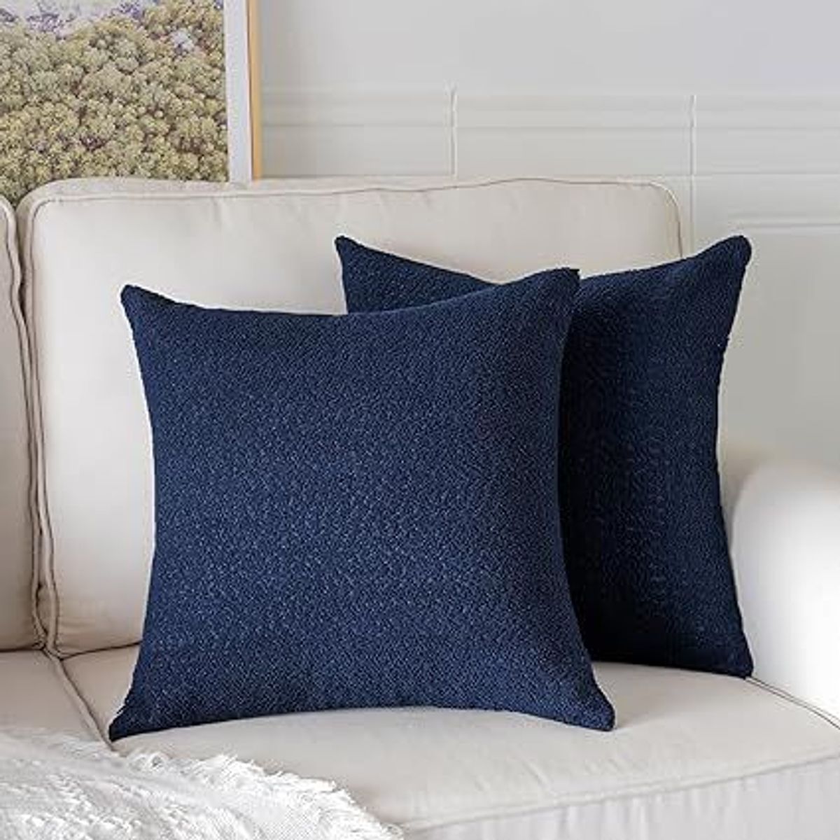 GENERICO - COJIN CUADRADO  PELO CORTO 35X35 AZUL