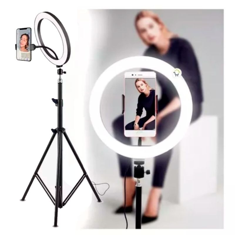 GENERICO - Aro 45 CM Luz Led iluminacion Fotografía y Video Tripode 2m + Holder