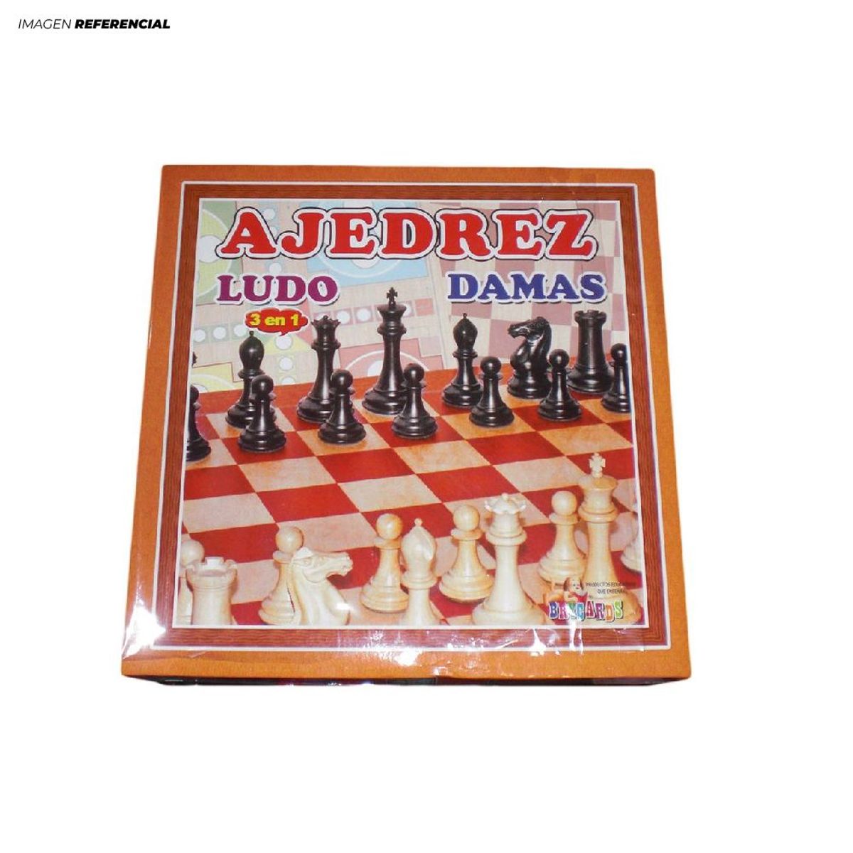 GENERICO - Juego De Ajedrez, Damas y Ludo 3 En 1