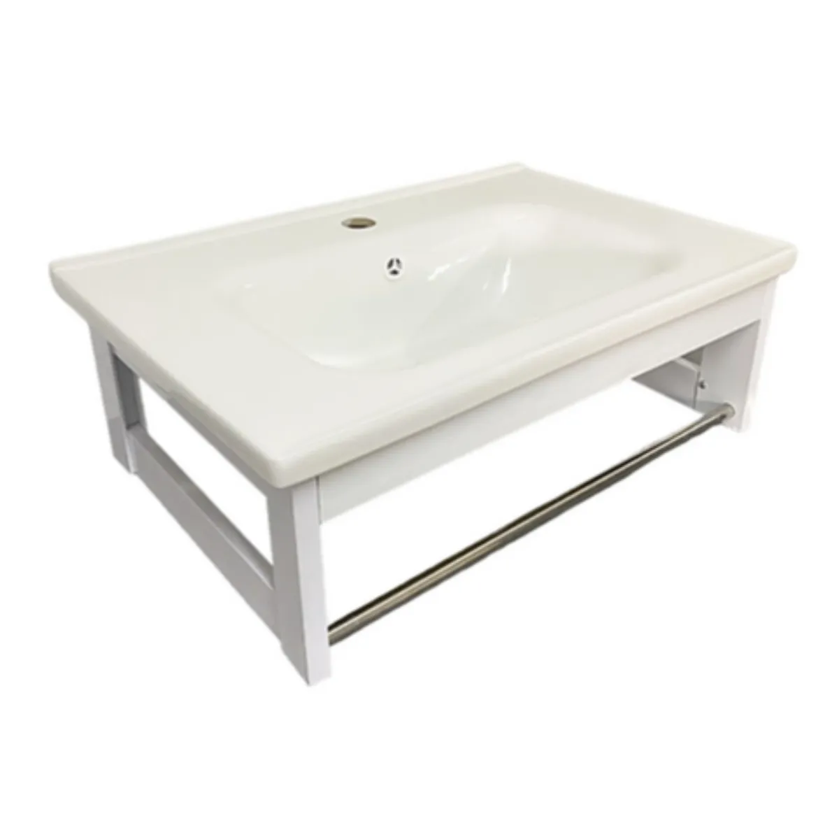 GENERICO - Lavatorio moderno de loza vitrificada XM 40x60 Blanco