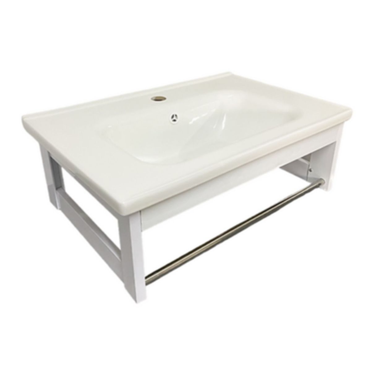 GENERICO - Lavatorio moderno de loza vitrificada XM 40x60 Blanco