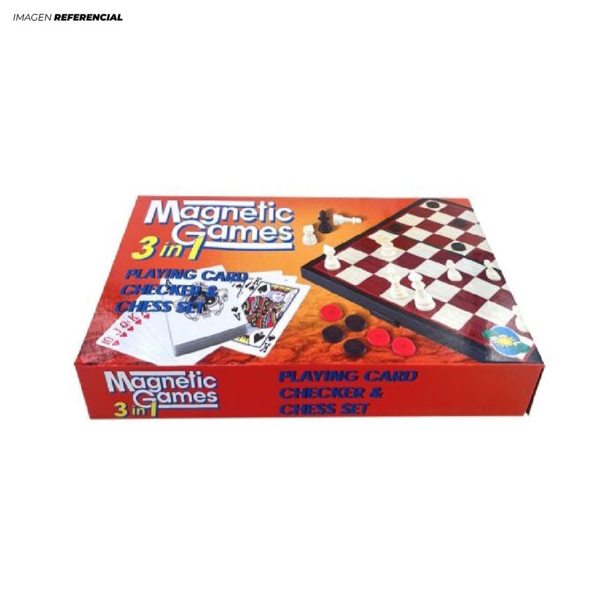 GENERICO - Ajedrez Magnético Multijuego 3 En 1 Damas Y Ludo