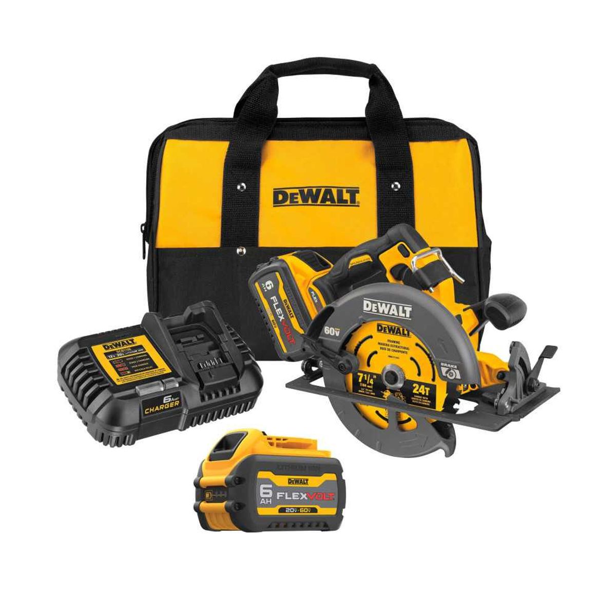 DEWALT - Sierra Circular 7 1/4" 60V Xr 65mm 2 Bat 6.0 Ah Dewalt DCS578T2-B2