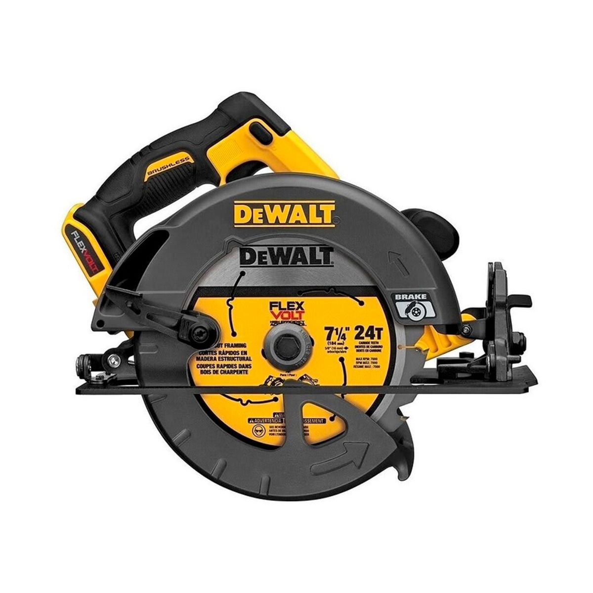 DEWALT - Sierra Circular 7 1/4" 60V Xr 65mm 2 Bat 6.0 Ah Dewalt DCS578T2-B2