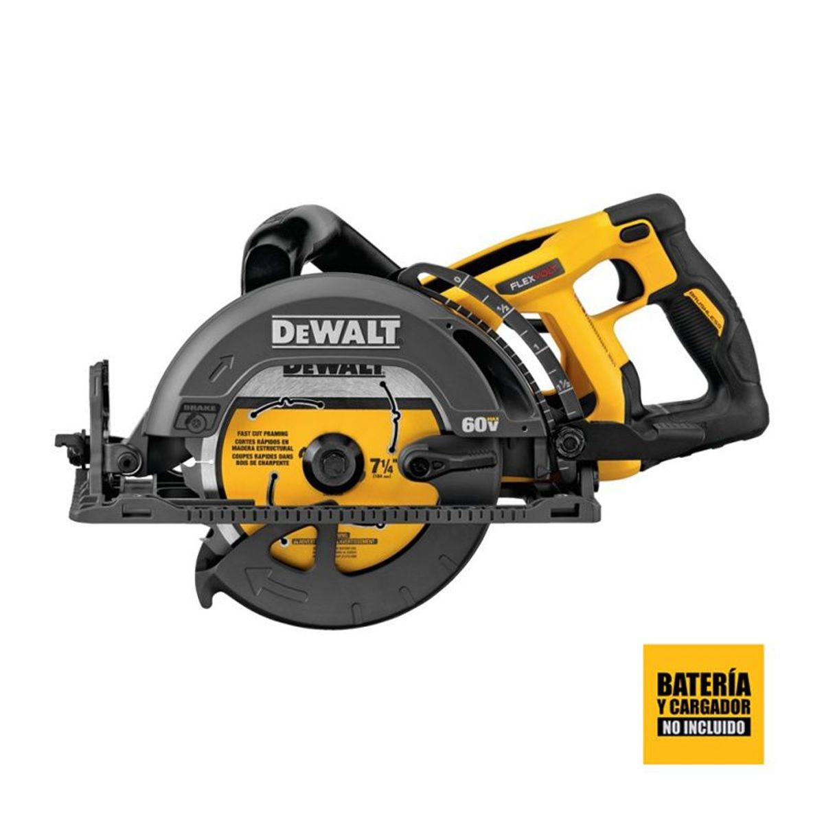 DEWALT - Sierra Circular 7 1/4" Flexvolt 60v Sin Bat/Carg Dewalt DCS577B