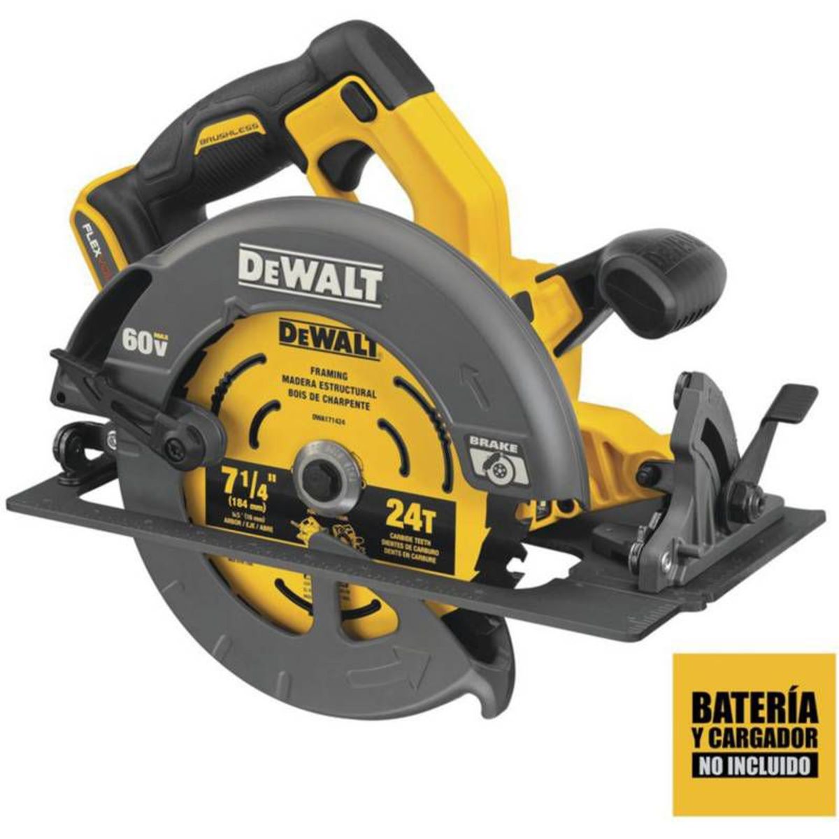 DEWALT - Sierra Circular 7 1/4" 60V Xr 89mm Baretool Dewalt DCS578B-B3