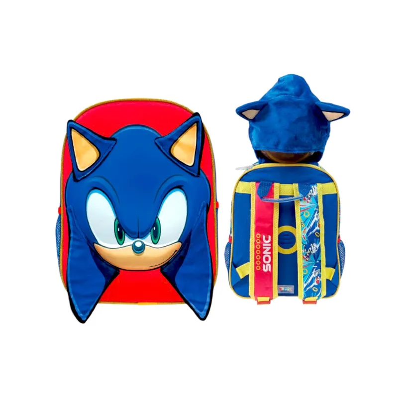 SCOOL - Mochila marca Scool diseño Sonic con capucha