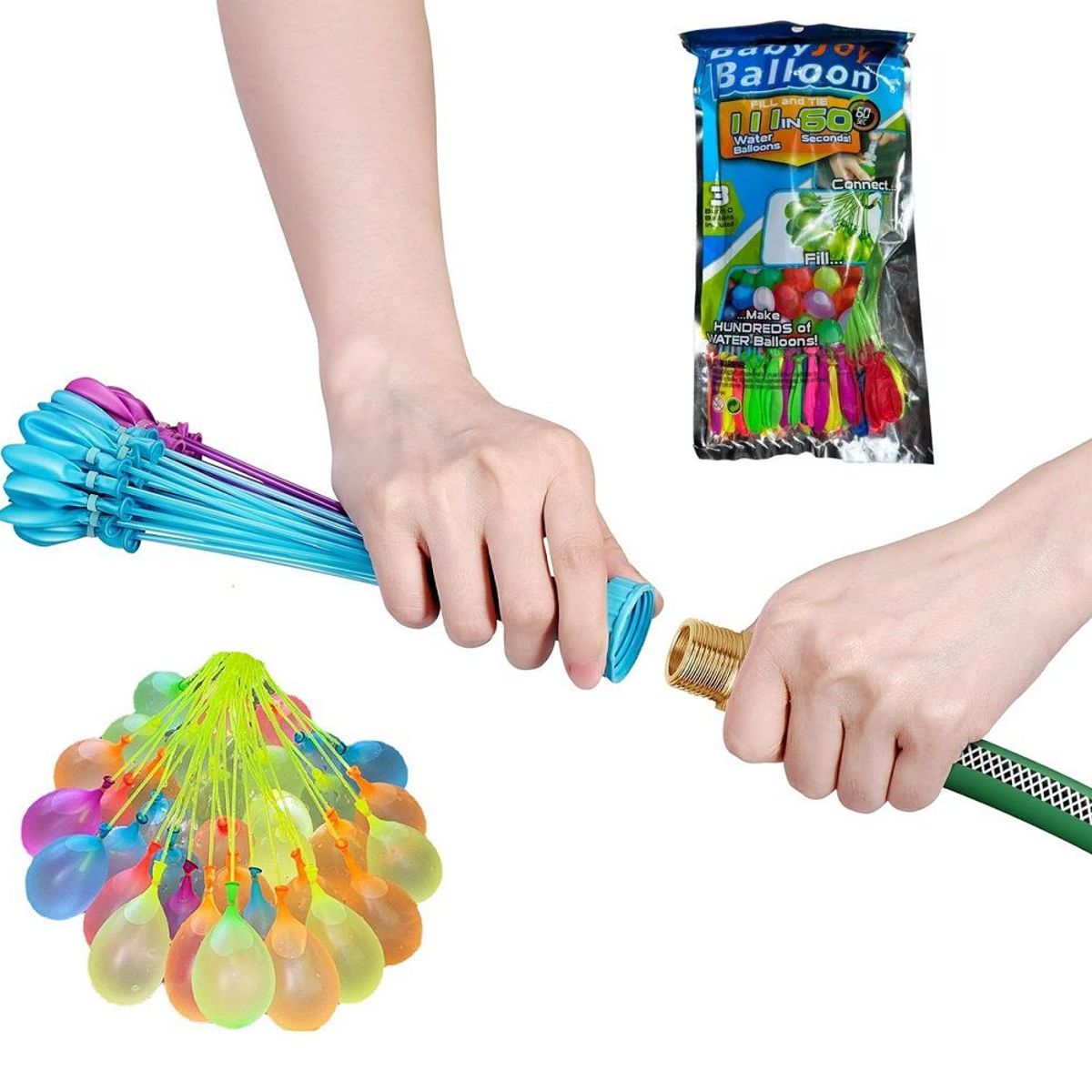 GENERICO - Ramillete de globos 11 globos de agua mágicas set de 3 ramos