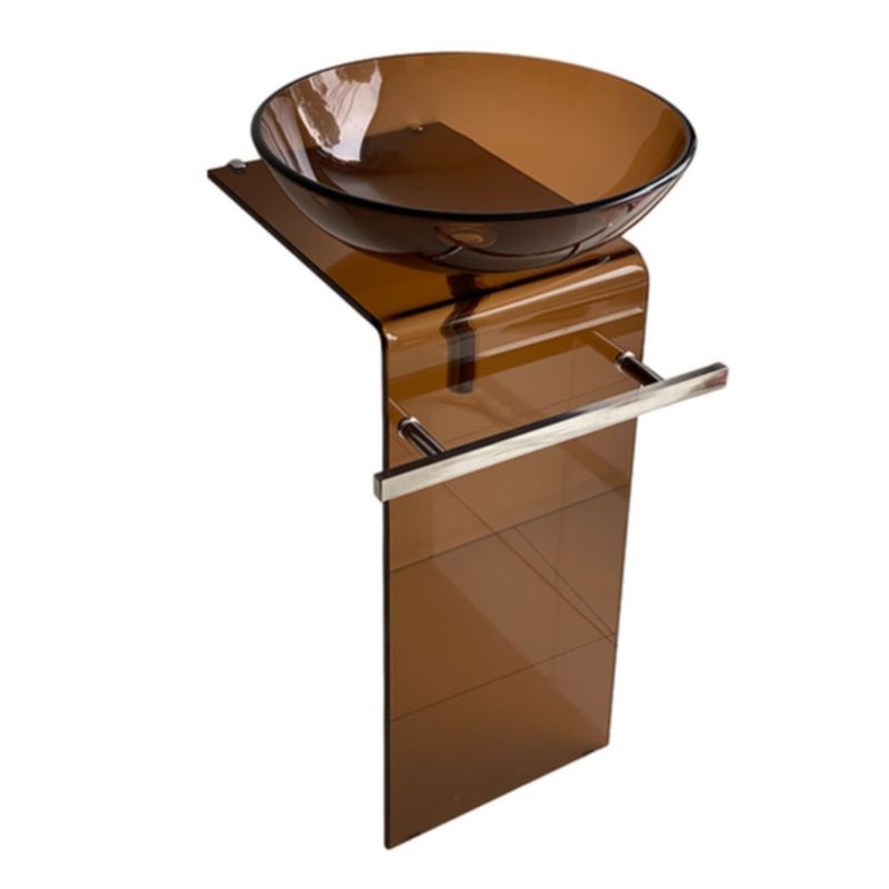 GENERICO - Mueble lavabo pedestal de vidrio Marrón XM 857M