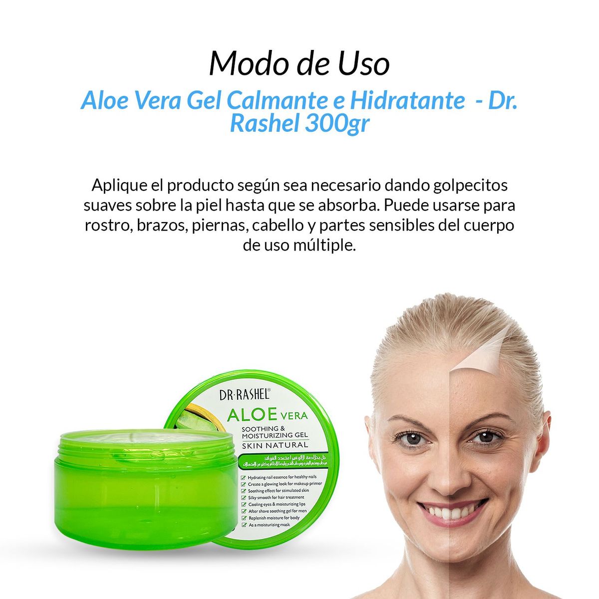 GENERICO - Aloe Vera Gel Calmante e Hidratante 300gr  Dr Rashel