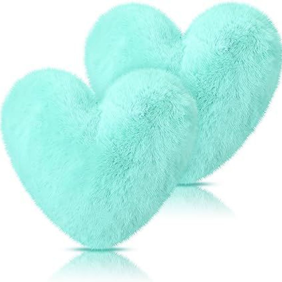 GENERICO - COJIN CORAZON PELO CORTO 35X35 VERDE JADE