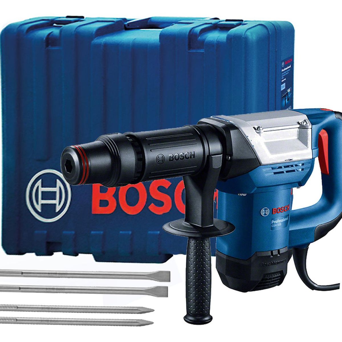 BOSCH - Martillo Demoledor SDS Max 1100W Incl Cinceles y Maleta Bosch GSH 500