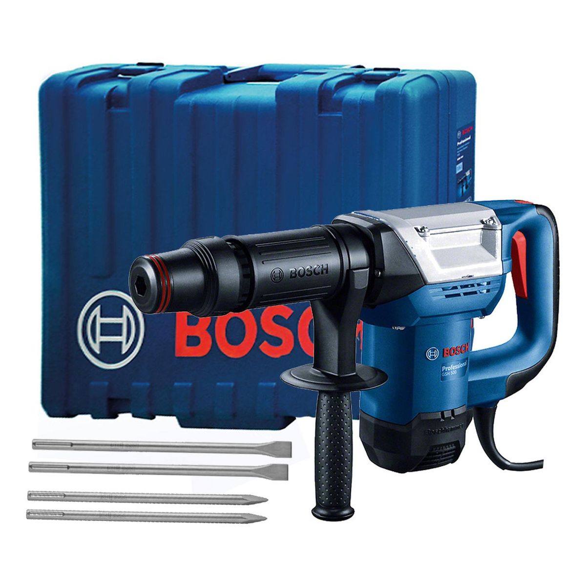 BOSCH - Martillo Demoledor SDS Max 1100W Incl Cinceles y Maleta Bosch GSH 500